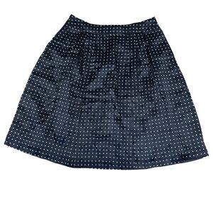 Pendleton navy White A-Line Skirt silk polka dot